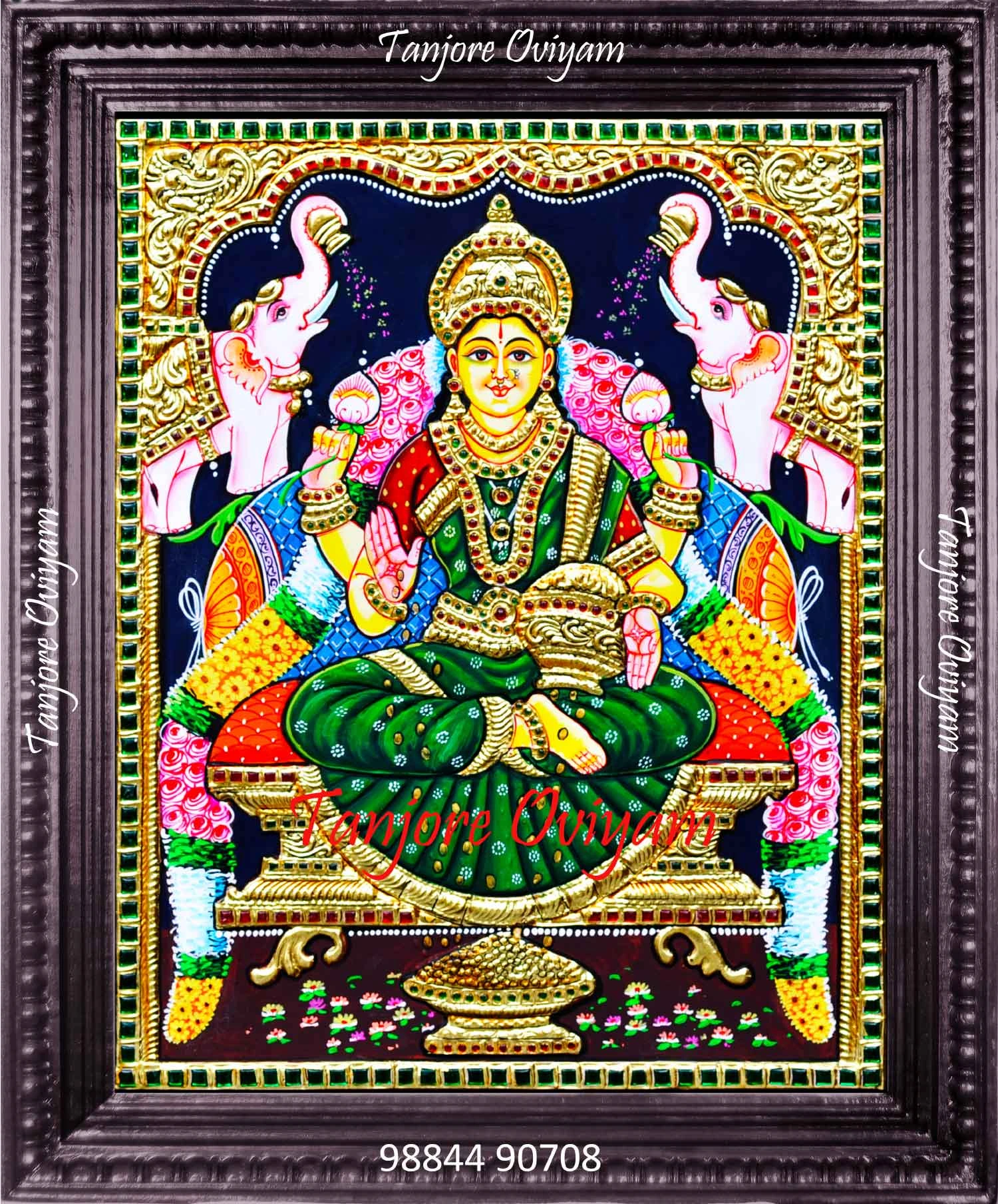 Gajalakshmi Tanjore Painting